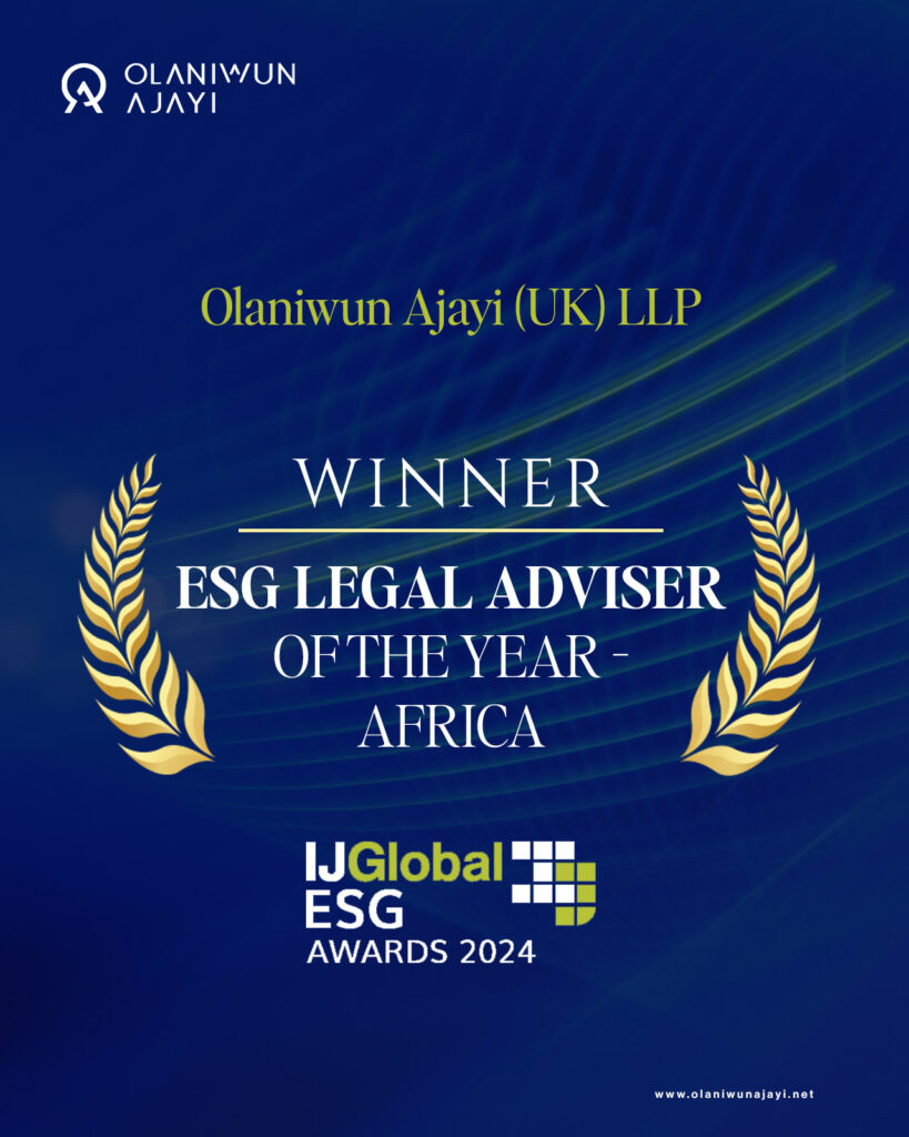 Olaniwun Ajayi is named ESG Legal Adviser of the Year at the IJ Global ESG Awards 2024